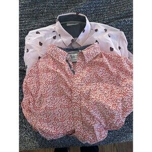 Lot Of 2 Short Sleeve Button Down Free Planet & RJC All Over Roses & Floral